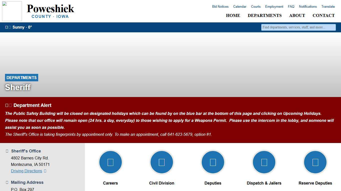 Sheriff of Poweshiek County, Iowa